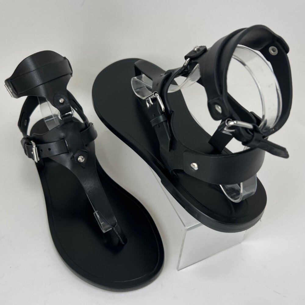 Isabel Marant Eveen Black Leather Gladiator Sandals Removable ankle strap Sz 40 - Picture 2 of 15